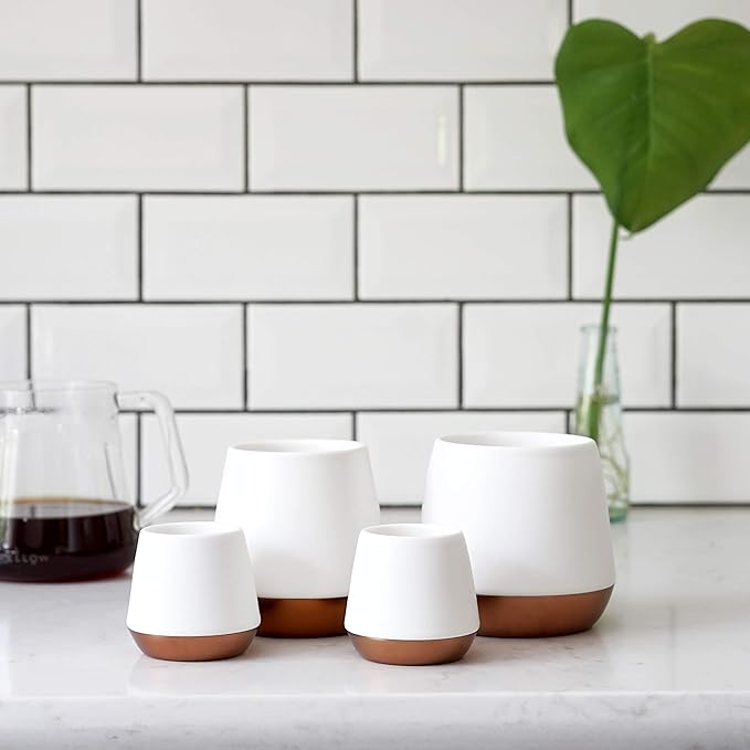 Fellow Big Jo' Double Wall Ceramic Coffee Mug - Refined and Sophisticated, Matte White, Single 12 oz Cup