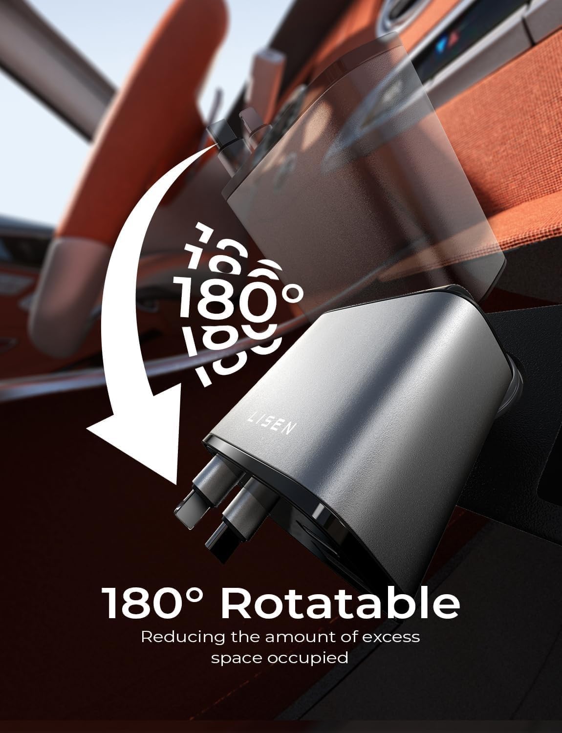 LISEN Retractable Car Charger, Birthday Gifts for Men Tech Gadgets 2026, 69W Cars Adapter USB C Fast Charger for iPhone 17, Car Accessories for Men Women Drivers, for iPhone 17 Pro Max Air 16 15 14 13