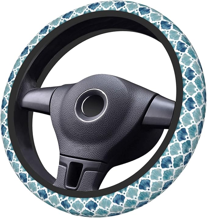 Fish Mermaid Scales Neoprene Steering Wheel Covers Women Men Car Accessories, Universal 15 Inch Fit Auto, Suvs, Truck
