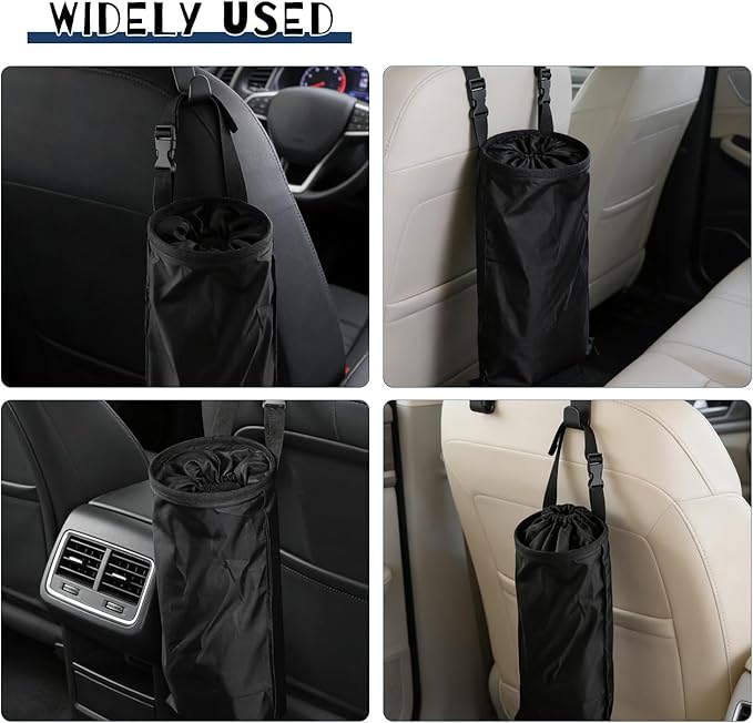6 Pcs Car Trash Bags Hanging Back Car Garbage Bag Washable Detachable Garbage Bag for Car Trash Bag Hanging Back Seat Outdoor Traveling Home Use