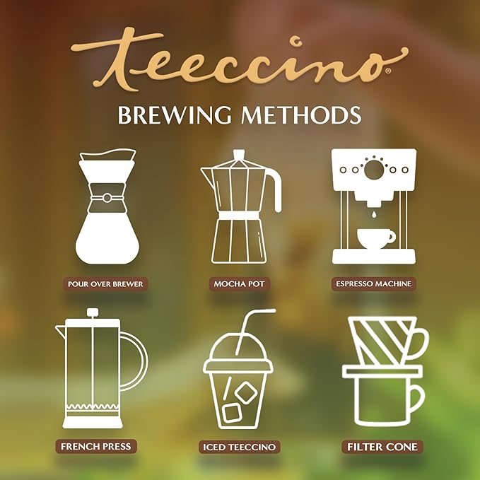 Teeccino French Roast Chicory Coffee Alternative - 11 Ounce - Ground Herbal Coffee That’s Prebiotic, Caffeine-Free & Acid Free, Dark Roast, (Pack of 3)