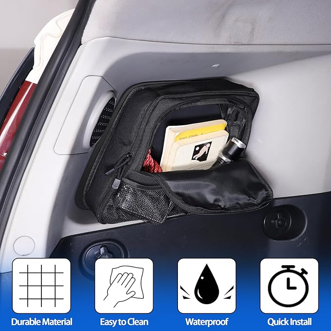 Rear Trunk Storage Organizer Box Compatible with Toyot@ FJ Cruiser 2007-2021, Rear Left Window Storage Organizer Bag, Interior Storage Accessories (Trunk, Left Side)