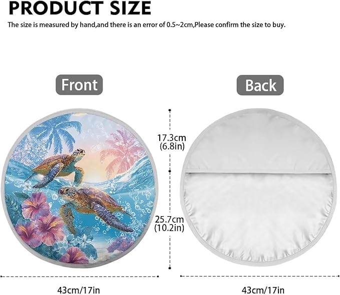 Tropical Steering Wheel Sunshade for Car Sea Turtle Car Rudder Sun Cover Foldable Steering Cover 17 Inch Fit Most Car SUV Van Summer Essential Gift for Friends