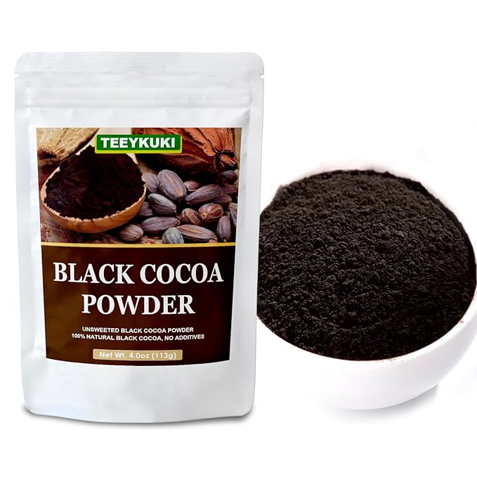 Black Cocoa Powder, 4.0oz(113.0g), Premium Food Grade Black Cocoa Powders for Cooking & Baking, Non-GMO