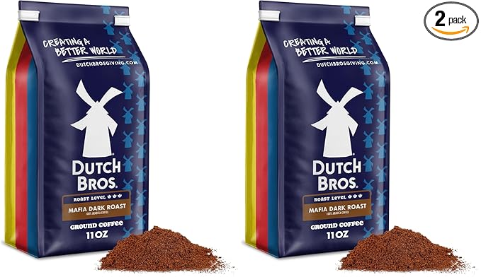 Dutch Bros® Mafia Dark Roast, Ground Coffee, Bagged 11oz (Pack of 2)