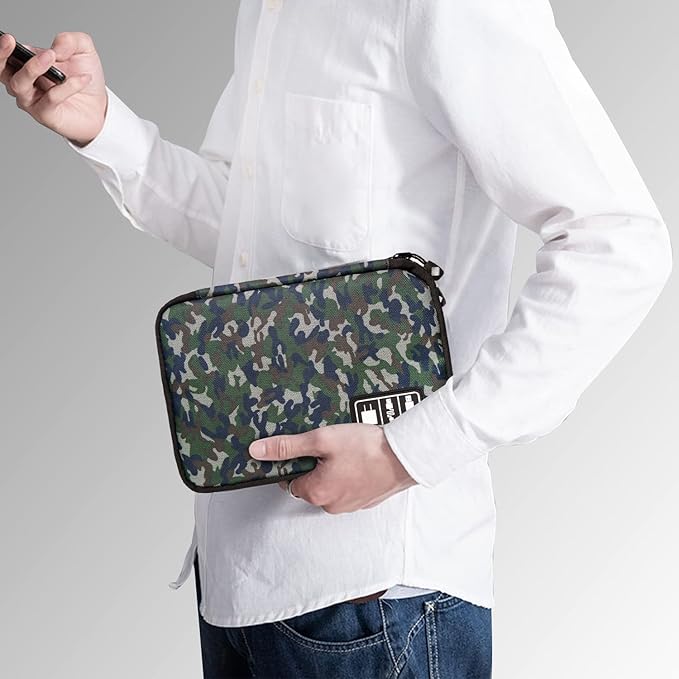 Electronics Travel Organizer,Portable Waterproof Electronic Travel Storage Bag for Small Charging Cord Storage,Charger,SD Card etc,for Travel,Business -Camouflage Green