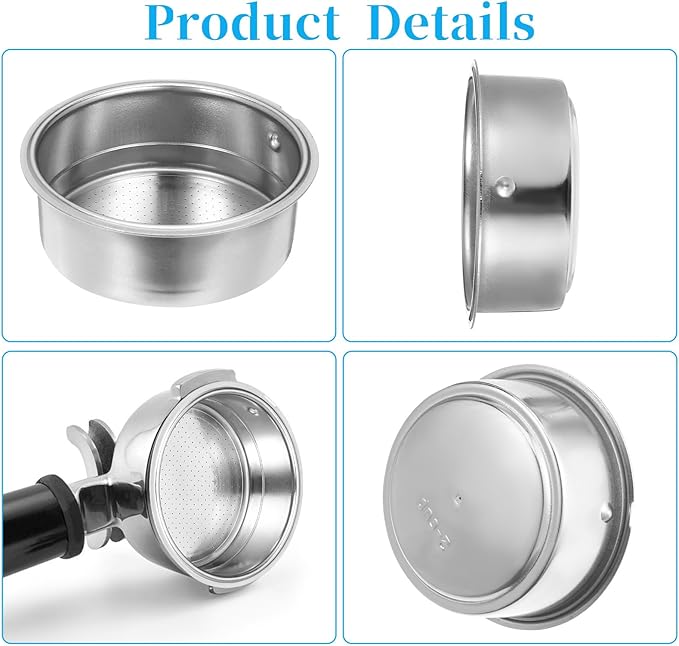 51mm Portafilter Basket, Stainless Steel Coffee Filter, Double Layer Pressurized Filter Basket Filter Basket Machine Parts for Coffee Machine Coffee Machine Replacement Accessories