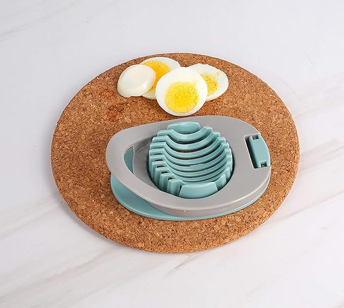 Egg Slicer for Hard Boiled Eggs Cutter with Stainless Steel Wire Dishwasher Safe (Green)