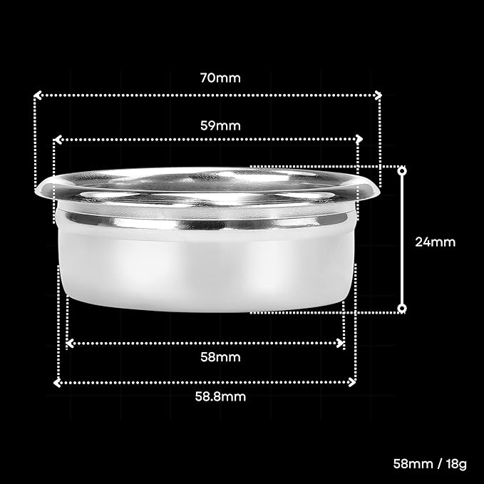 Normcore 58mm High Extraction Basket, 18g Portafilter Basket Coffee Filter, Fits 18 Gram Coffee For 58mm Espresso machines, 304 Stainless Steel