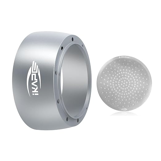 IKAPE Dosing Funnel Set Silver, 58mm Espresso Dosing Ring & Puck Screen Kit Compatible with 58 mm Bottomless Portafilter