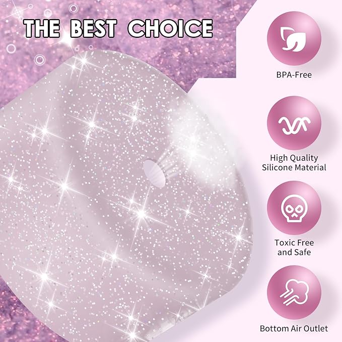 Protective Glitter Silicone Boot Compatible with Owala 24oz 32oz 40oz, Bling Cup Sleeve Bottom Bumper Cover Compatible with Owala FreeSip, Twist, or Flip Stainless Steel Water Bottles