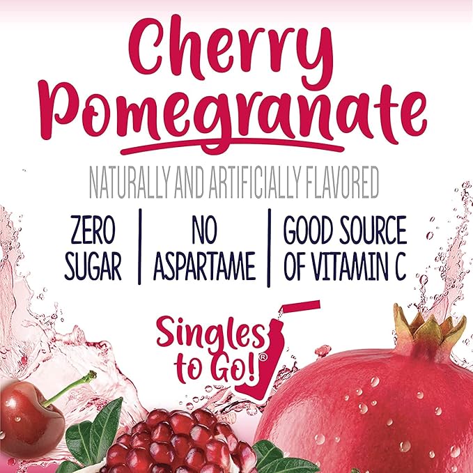 Welch's Singles To Go Drink Mix Cherry Pomegranate, 6 Boxes with 6 Packets Each- 36 Total Servings