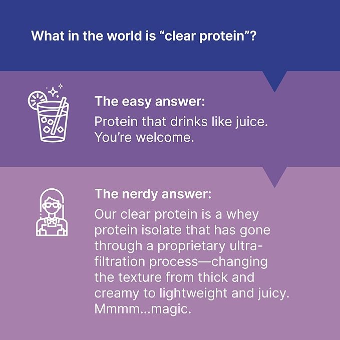 Oath Nutrition Clear Whey Isolate Protein Powder, Blue Razz Coconut, 20g Complete Protein per Serving, No Added Sugar, Grass-Fed, 18 Servings