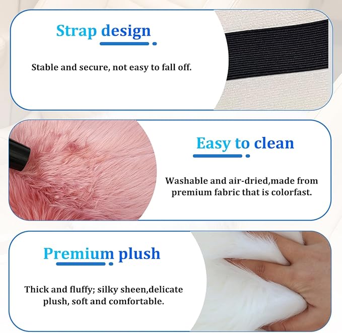 Car Center Console Cover, Fluffy Soft Vehicle Middle Console Arm Rest Cushion Pad, Furry Automotive Interior Armrest Seat Box Protector Decoration Accessories, Universal Fit (Light Blue)