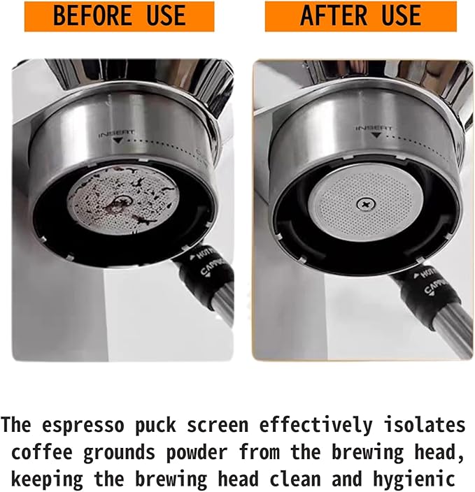 51mm Espresso Puck Screen - Metal Contact Screen for Espresso 51mm Portafilter Basket
