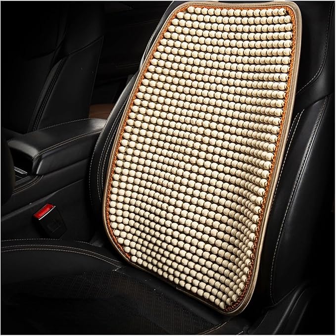 Car Seat Chair Back Cushion for Hyundai Tucson 2015 2016 2017 2018 2019 2020, Wooden Beads Ventilate Mesh Lumbar Brace Strong Durable Relieve Fatigue Summer Interior Accessories,B-Backrest
