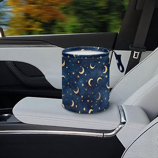Galaxy Moon Car Trash Bin Mini Auto Garbage Auto Storage Bag Waterproof Multipurpose Vehicle Accessories Car Organizer