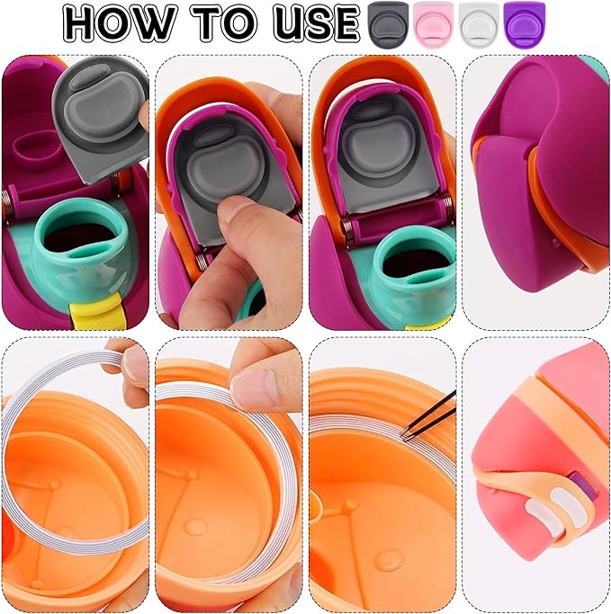 4 Sets Replacement Seal Gasket Stoppers for Owala Freesip Cap Mouth,Silicone O Sealing Ring Parts Water Bottle Top Lid Accessories for Owala Freesip 16/19/24/32/40oz 4p1-a01