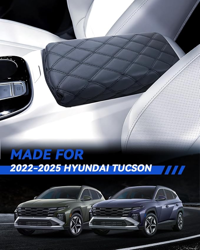 Armrest Cover for 2022-2025 Hyundai Tucson Accessories Center Console Middle Lid Pad Protector for Car Elbow Rest