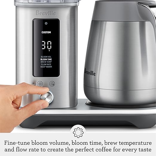 Breville Luxe Drip Coffee Machine BDC465BSS, Brushed Stainless Steel, Thermal Carafe