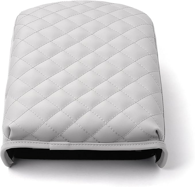 KMMOTORS Telluride Console Cover Armrest Cushion, Vegan Leather, Console lid Protector, Anti-Scratch(Light Gray)