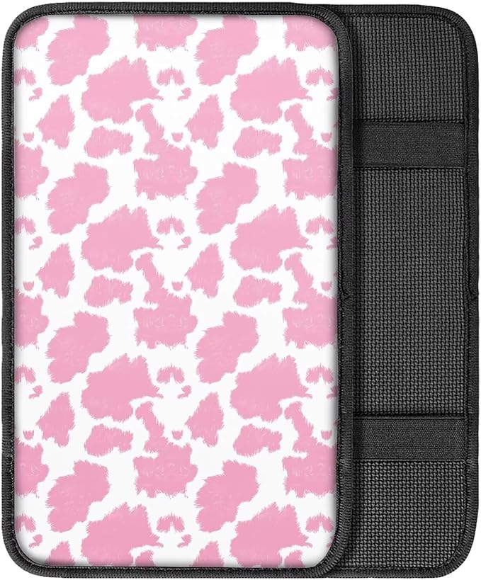 Mintutlipy Pink Cow Car Center Console Cover Car Storage Box Mat Anti-Scratch Armrest Cushion Protector for Dogs Pets