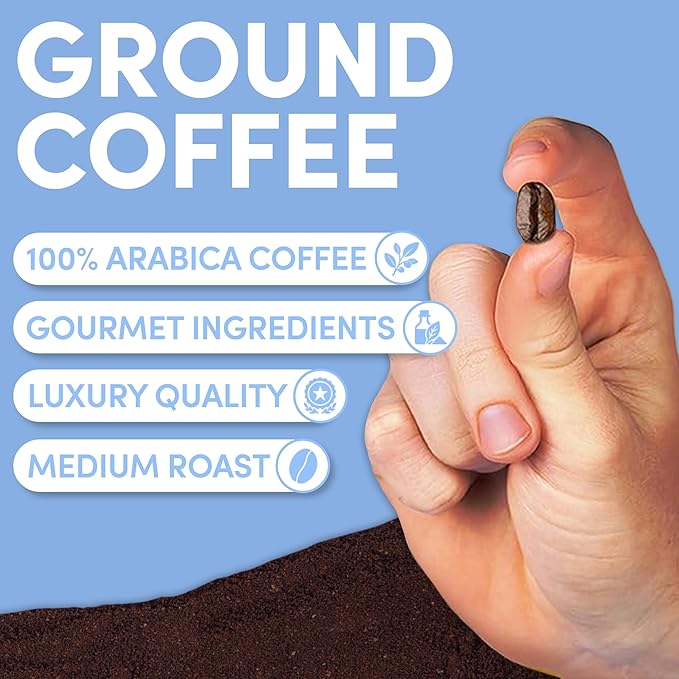 French Vanilla Ground Coffee 12oz – Vanilla Flavored Coffee, Medium Roast Gourmet Arabica, Smooth & Sweet Specialty Grade