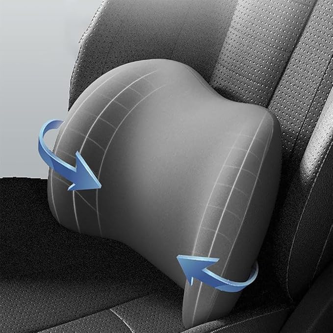 Car Seat Headrest Lumbar Support Kit for Tesla Model 3 2019-2023, Ergonomic Memory Foam Head Neck Pillow Back Cushion Drivers Travel Anti Fatigue,B/Coffee Color