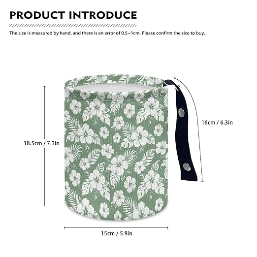 Tropical Floral Car Trash Can Collapsible Accessories Trash Can of Cars, Easy to Clean Car Garbage Accessory Car Interior Decoration