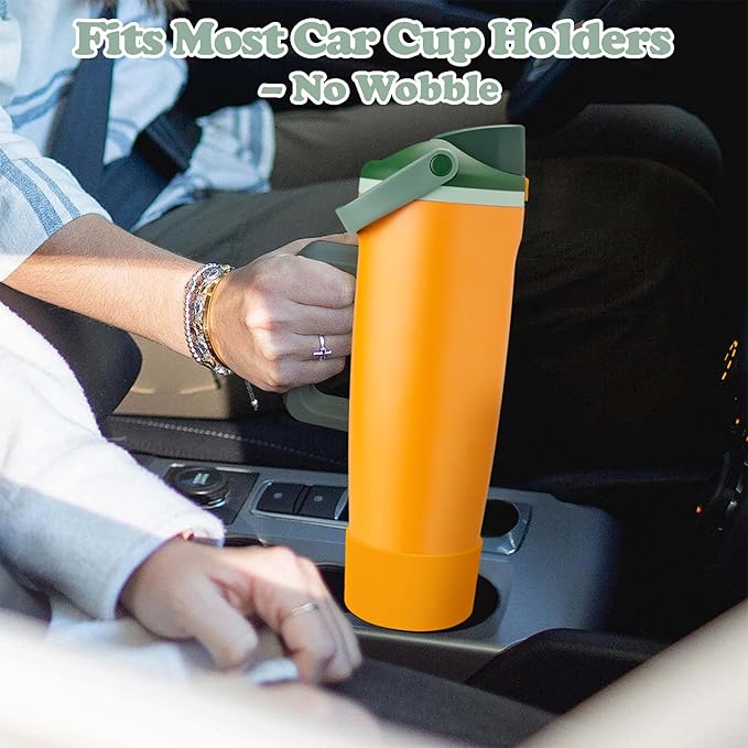 2PCS Silicone Boots for Owala 30oz & 40oz FreeSip Sway Bottles & Tumblers – Non-Slip, Scratch-Resistant, Stability Enhancer for Owala Accessories (Orange Grove)