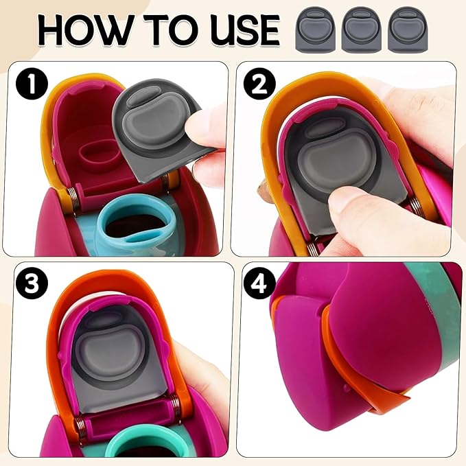3pcs Replacement Rubber Stopper Seal Compatible with Owala FreeSip 24oz 32oz,Water Bottle Lid Cap Silicone Seal Parts for Owala 16/19/24/32/40oz Spout Gasket Mouthpiece Piece Accessories F1