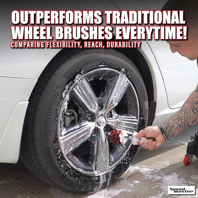 SONAX Wheel Cleaner Brush Combo | Complete Car Wheel Cleaning Kit | Brake Dust Remover, Microfiber Towel | Professional-Grade, Easy to Use | SON-232200-AZBN