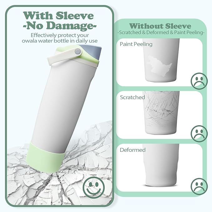 2PCS Silicone Boots for Owala 30oz & 40oz FreeSip Sway Bottles & Tumblers – Non-Slip, Scratch-Resistant, Stability Enhancer for Owala Accessories (Ice Breeze)