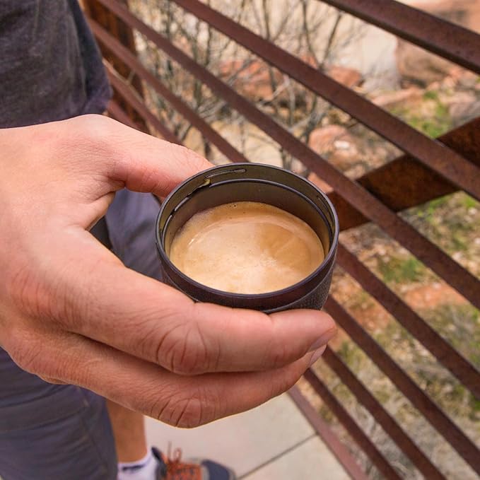 WACACO Minipresso GR, Portable Espresso Machine, Compatible Ground Coffee, Hand Coffee Make, Travel Gadgets, Manually Operated, Perfect for Camping
