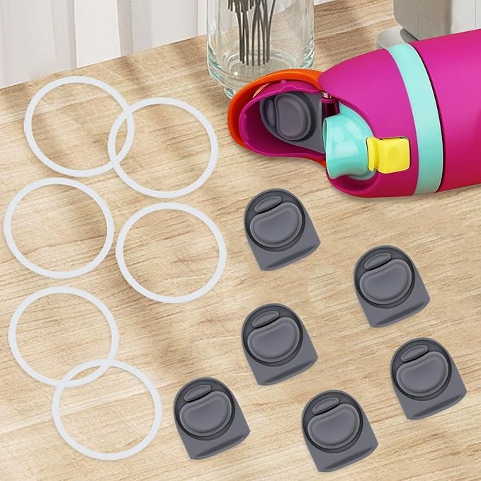 6 Sets Replacement Seal Gasket Stoppers for Owala Freesip 16oz 32oz Cap Mouth,Silicone O Sealing Ring Parts Water Bottle Top Lid Accessories for Owala Freesip 16/19/24/32/40oz（6 colors 1