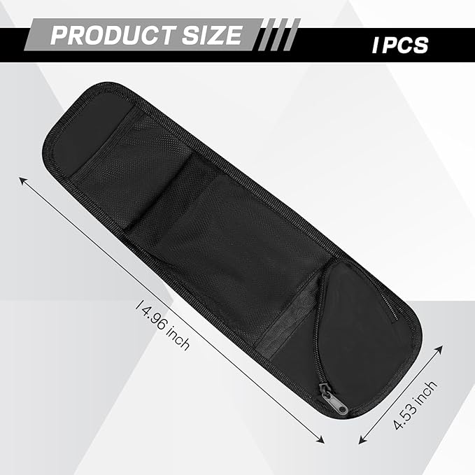 Hovom Car Seat Storage Hanging Bag, Multi-Pocket Car Seat Side Organizer, Multifunctional Mesh Pocket Auto Front Seat Organizer for Phone Wallet Glasses, Universal Car Accessories (Black, 1PCS)
