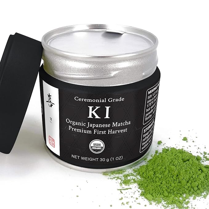Ki Matcha 30g (1 oz) - Organic Premium Ceremonial Japanese Matcha Green Tea Powder - Zero Sugar - First Harvest - USDA Certified