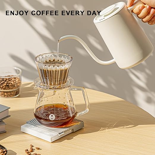 TIMEMORE Basic Mini Coffee Scale, with Timer, Ultra Thin and LightMini Digital Food Kitchen Scale for Baking, Cooking，Multifunction Electronic Espresso Scale(White Mini)
