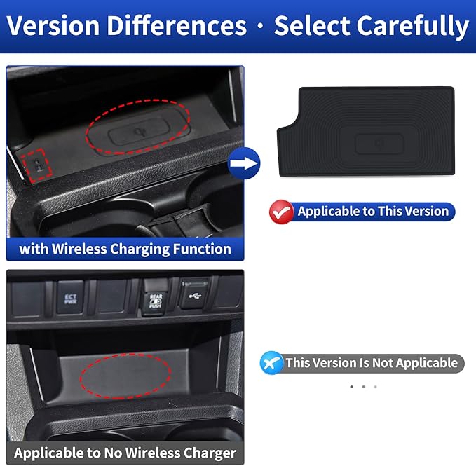 Car Wireless Charger Silica Gel Pad Suitable for 2016-2023 Toyota Tacoma Mobile Phone Charging Non-Slip Mat Interior Modification Accessories (Wireless Charger Pad -Not a Charging Device)