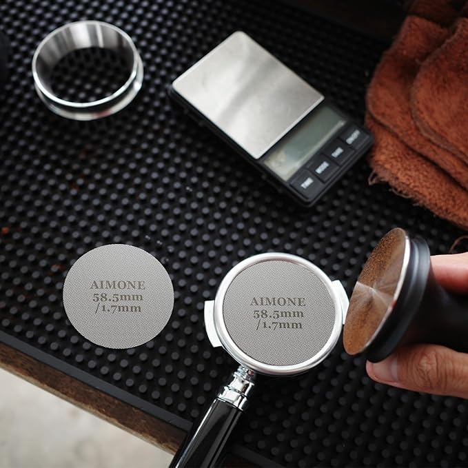 Espresso Puck Screen - Lower Shower Screen Compatible With Espresso Portafilter Filter Basket, Reusable1.7mm Thickness,150μm, 316 Stainless Steel (1, 58.5MM)