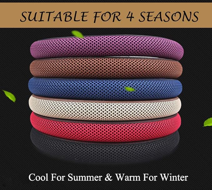 Cxtiy Universal Car Steering Wheel Cover Cool for Summer Warm for Winter Steering Wheel Cover Fit Most of Cars SUV Auto Vehicle (C-Blue)