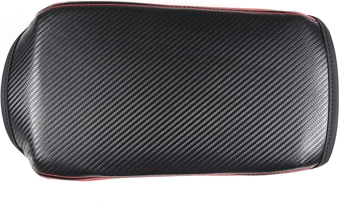 Center Console Armrest Cover Compatible with Mitsubishi Outlander 2022 2023 2024, Waterproof Armrest Arm Rest Cap Trim, Leather Center Console Lid Cushion Pad (Red)