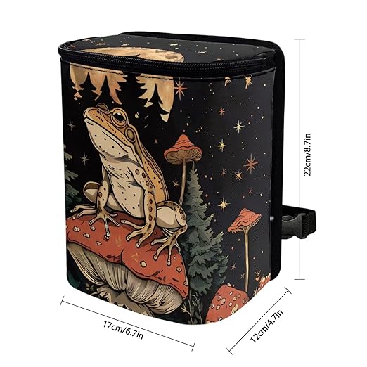 Cute Frog Car Trash Can Lightweight Multipurpose Trash Bin for Car Leak Proof Automotive Garbage Cans Fashion Interior Accessories Universal Fit for Cars Truck Van SUV