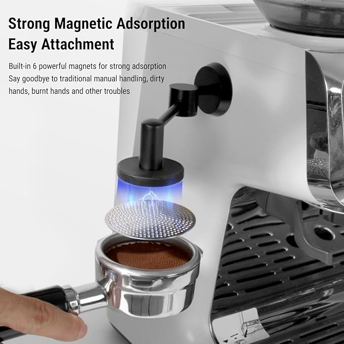 Magnetic Puck Screen Stand, Aluminum Alloy Coffee Filter Rack Bracket with Strong Magnet for Italian Coffee Machine Accessory