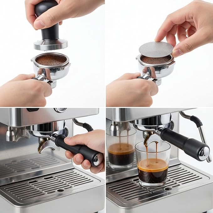 2Pcs 58mm Espresso Puck Screen, Stainless Steel 1mm Thickness Reusable Coffee Filter Mesh Plate for Espresso Portafilter Filter Basket
