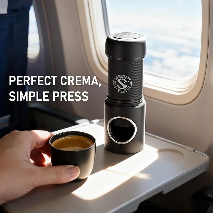STARESSO TRAVEL NS Portable Espresso Maker, Ultra-Light Manual Coffee Machine, Compatible with Nespresso Original Pods, Perfect for Travel Camping Hiking
