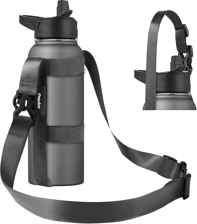 EasyAcc Water Bottle Holder Strap Sling, for Owala FreeSip 24 32 40 oz, Hydro Flask, Cirkul, Yeti, Stanley Flip, Universal Water Bottles, with Carabiner, for Walking Curise Travel (Bottle Excluded)