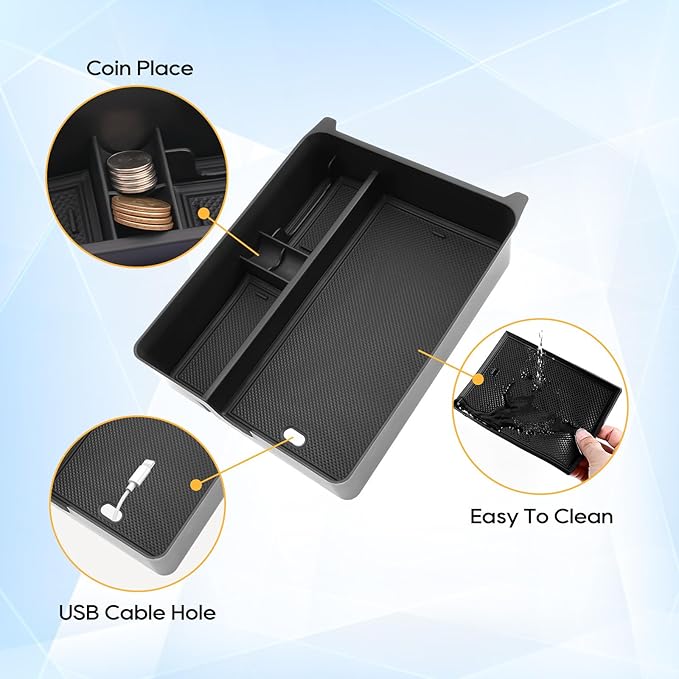 LFOTPP 2026 Passport Center Console Organizer for 2026 Honda Passport Accessories ABS Plastic Armrest Console Glove Tray Compatible with 2026 Honda Passport RTL/TrailSport/TrailSport Elite