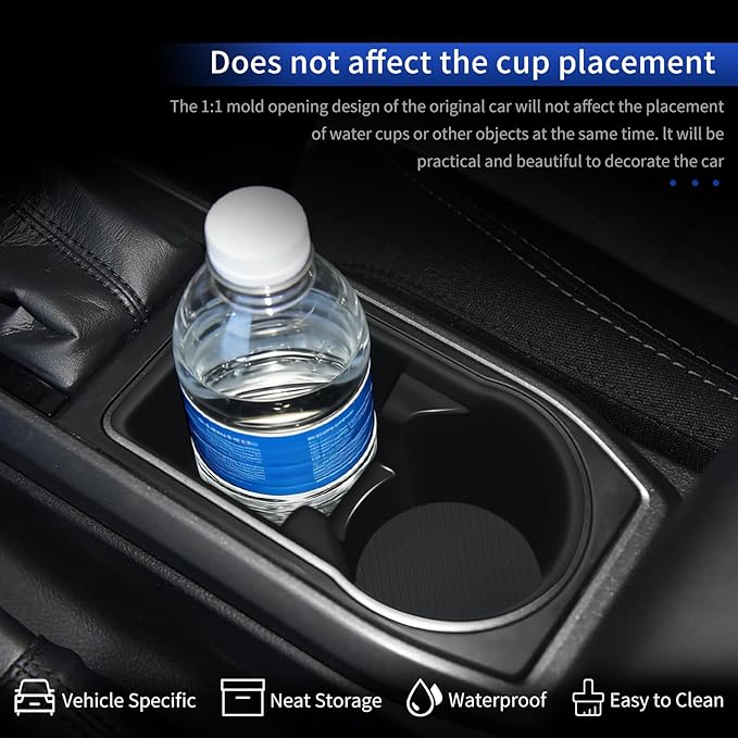 Central Control Gear Water Cup Silicone Case for 2016-2023 Toyota Tacoma Center Console Cup Holder Protector Interior Modification Accessories (Rear Gear Water Cup Mat)