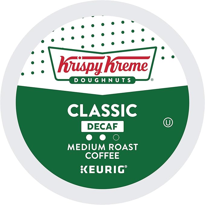 Krispy Kreme Classic Decaf Keurig Single-Serve K-Cup Pods, Light Roast Coffee, 60 Count (6 Packs of 10)
